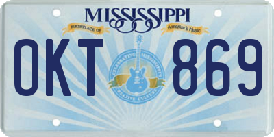 MS license plate OKT869