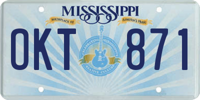 MS license plate OKT871