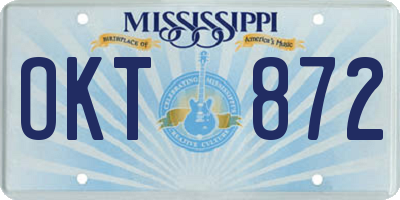 MS license plate OKT872