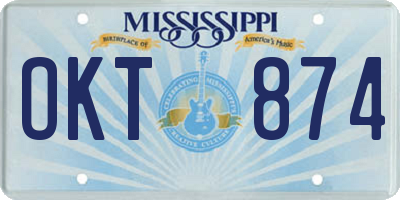 MS license plate OKT874