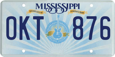 MS license plate OKT876