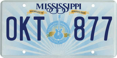 MS license plate OKT877
