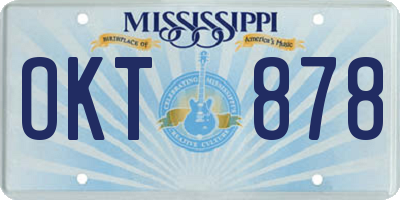 MS license plate OKT878