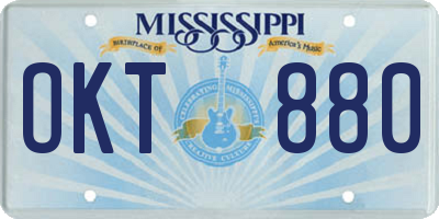 MS license plate OKT880