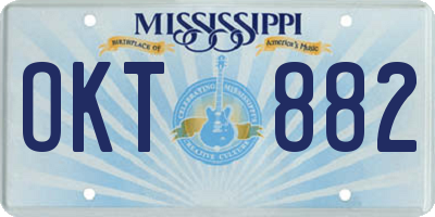 MS license plate OKT882