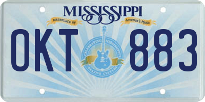 MS license plate OKT883