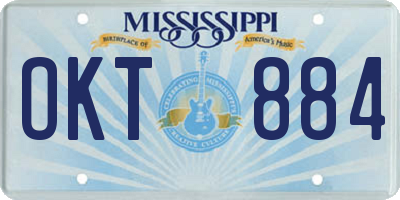 MS license plate OKT884