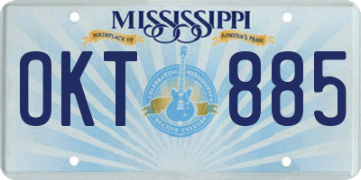 MS license plate OKT885