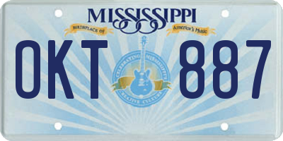 MS license plate OKT887