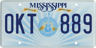 MS license plate OKT889