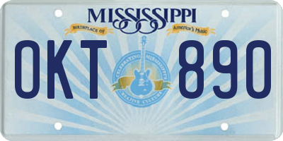 MS license plate OKT890