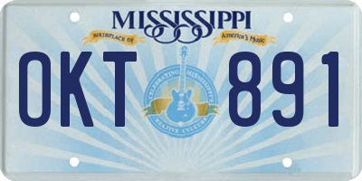 MS license plate OKT891