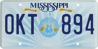MS license plate OKT894