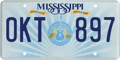 MS license plate OKT897