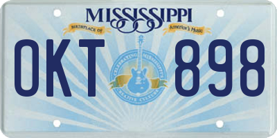 MS license plate OKT898