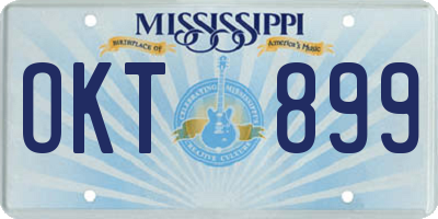 MS license plate OKT899