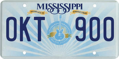 MS license plate OKT900