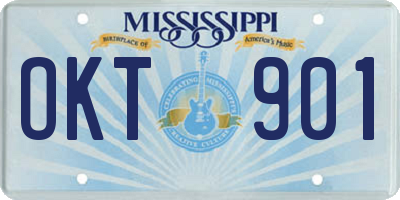 MS license plate OKT901