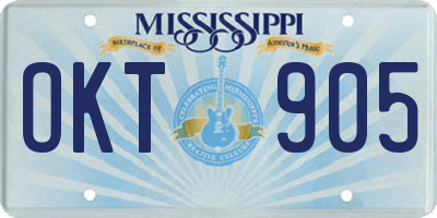 MS license plate OKT905