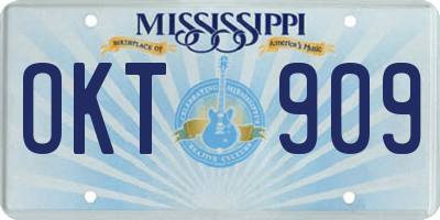 MS license plate OKT909