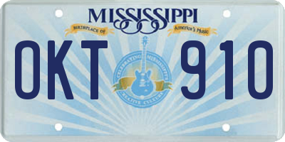 MS license plate OKT910