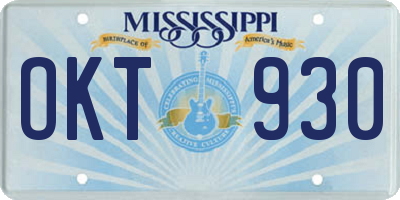 MS license plate OKT930
