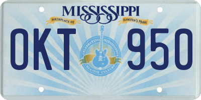 MS license plate OKT950