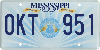 MS license plate OKT951