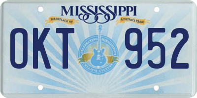 MS license plate OKT952
