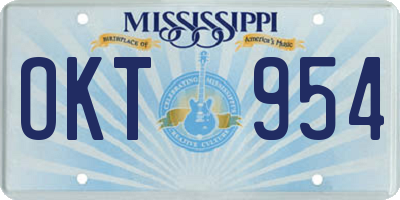MS license plate OKT954