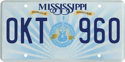 MS license plate OKT960