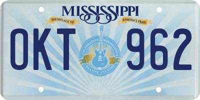 MS license plate OKT962