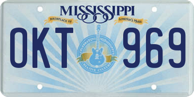 MS license plate OKT969