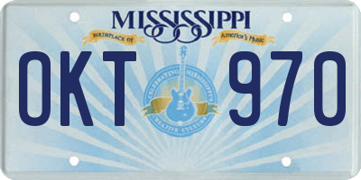 MS license plate OKT970