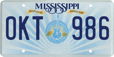MS license plate OKT986