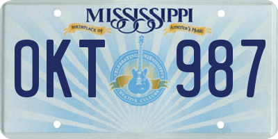 MS license plate OKT987
