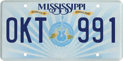 MS license plate OKT991