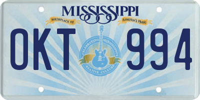 MS license plate OKT994