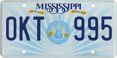 MS license plate OKT995