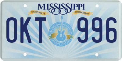 MS license plate OKT996