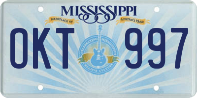 MS license plate OKT997