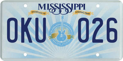 MS license plate OKU026