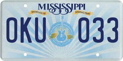 MS license plate OKU033
