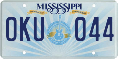 MS license plate OKU044