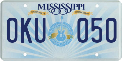 MS license plate OKU050