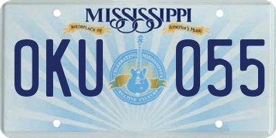 MS license plate OKU055