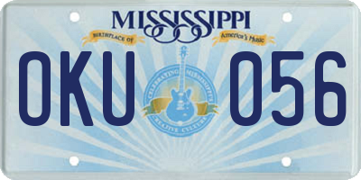 MS license plate OKU056