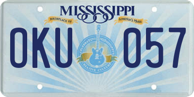MS license plate OKU057