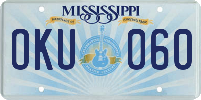 MS license plate OKU060