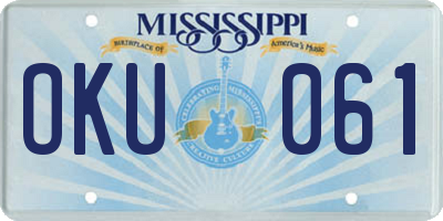 MS license plate OKU061